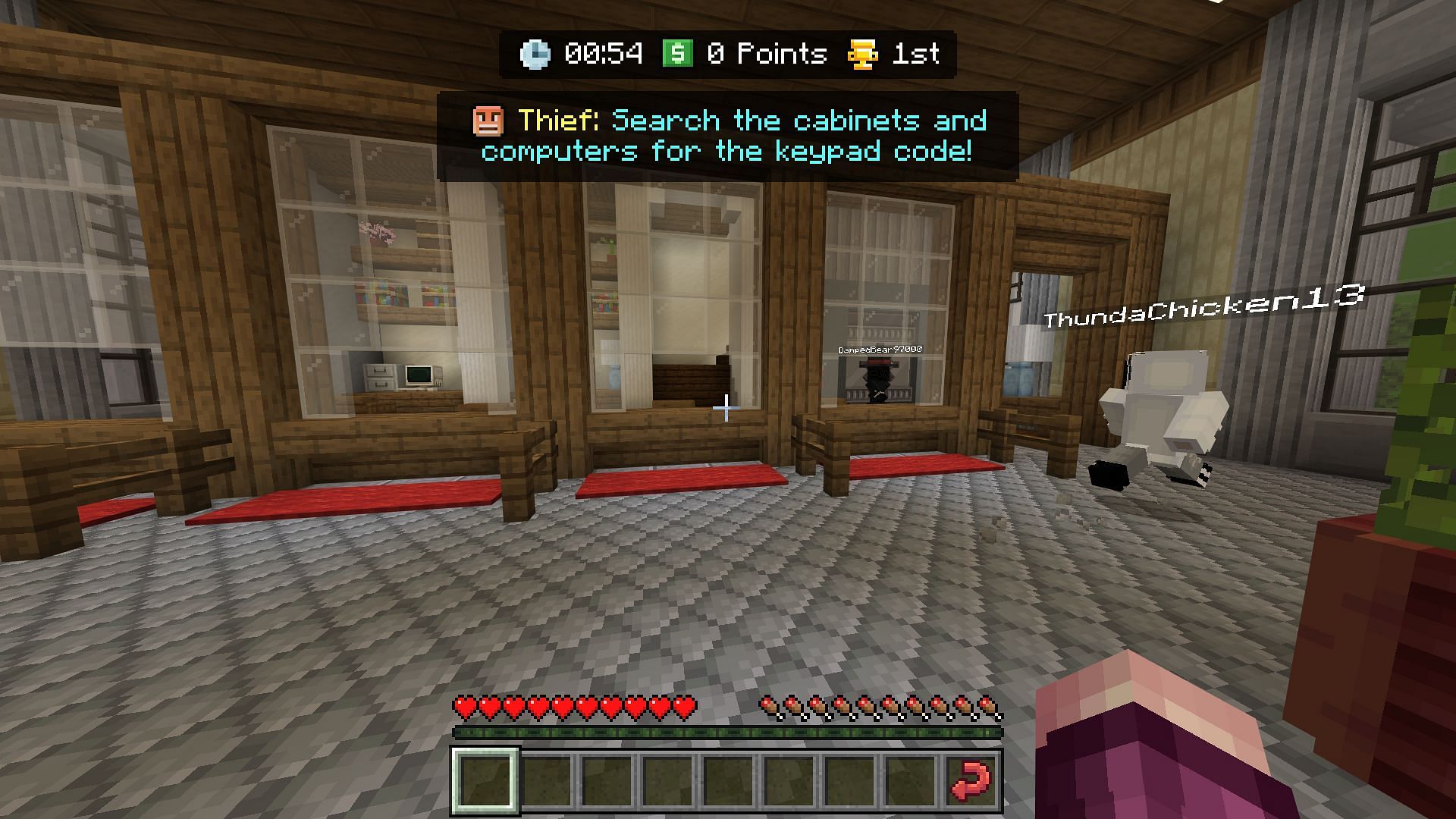 Bank Heist runs Minecraft fans through a gauntlet of objectives to make off with a trove of money (Image via Mojang)