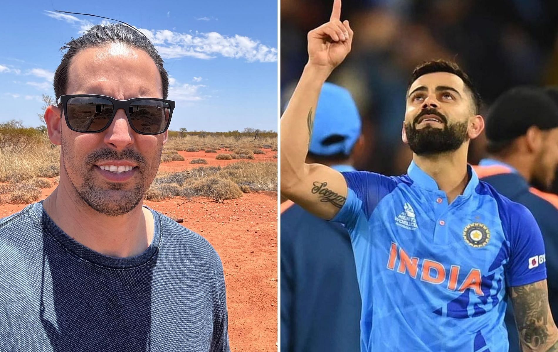 Mitchell Johnson (L) and Virat Kohli (R). (Pics: Instagram)