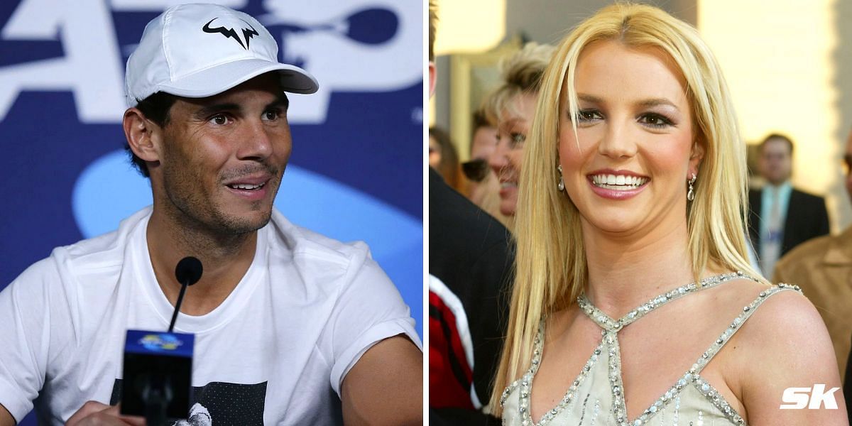 Rafael Nadal (L) and Britney Spears
