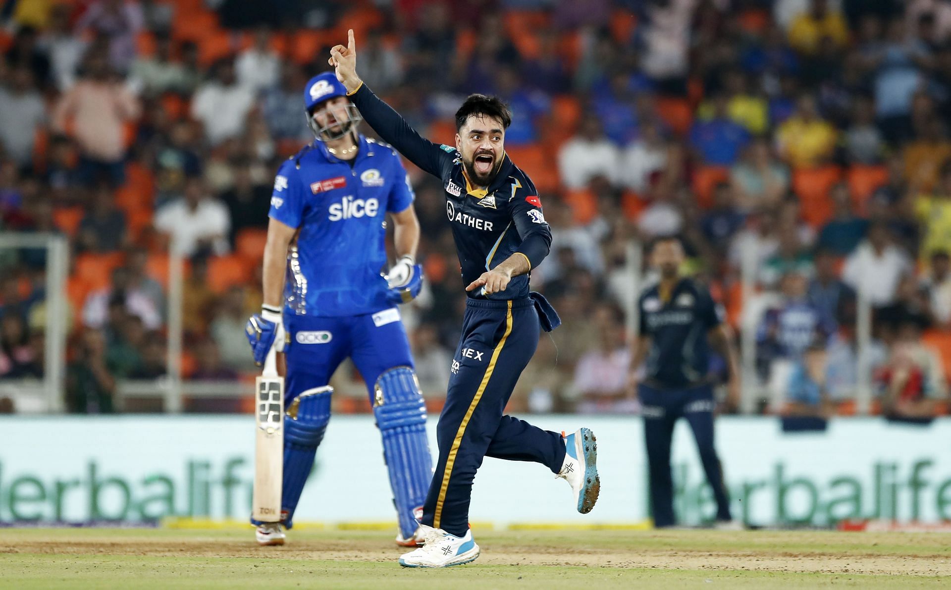 Rashid Khan celebrates a wicket during IPL 2023. (Pic: Getty Images)
