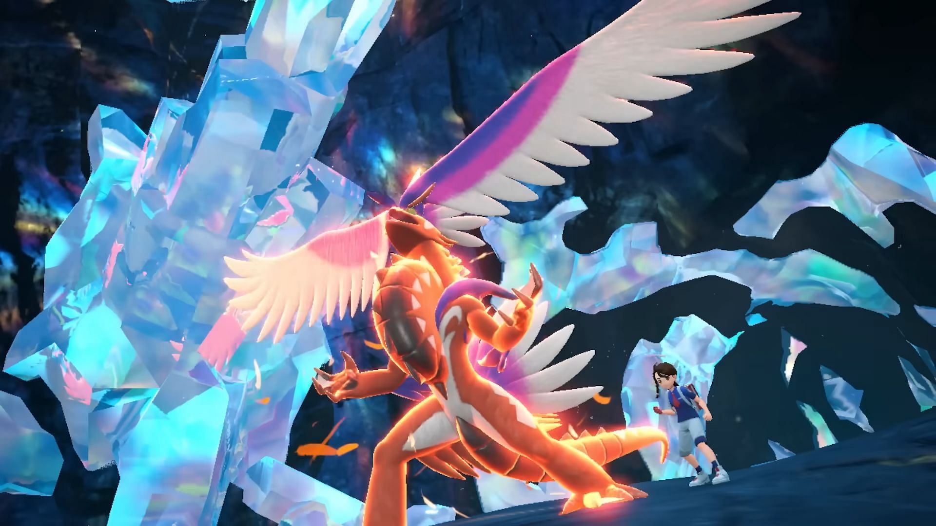 Koraidon spreads its wings before battle in Pokemon Scarlet and Violet: The Indigo Disk&#039;s trailer (Image via Game Freak)