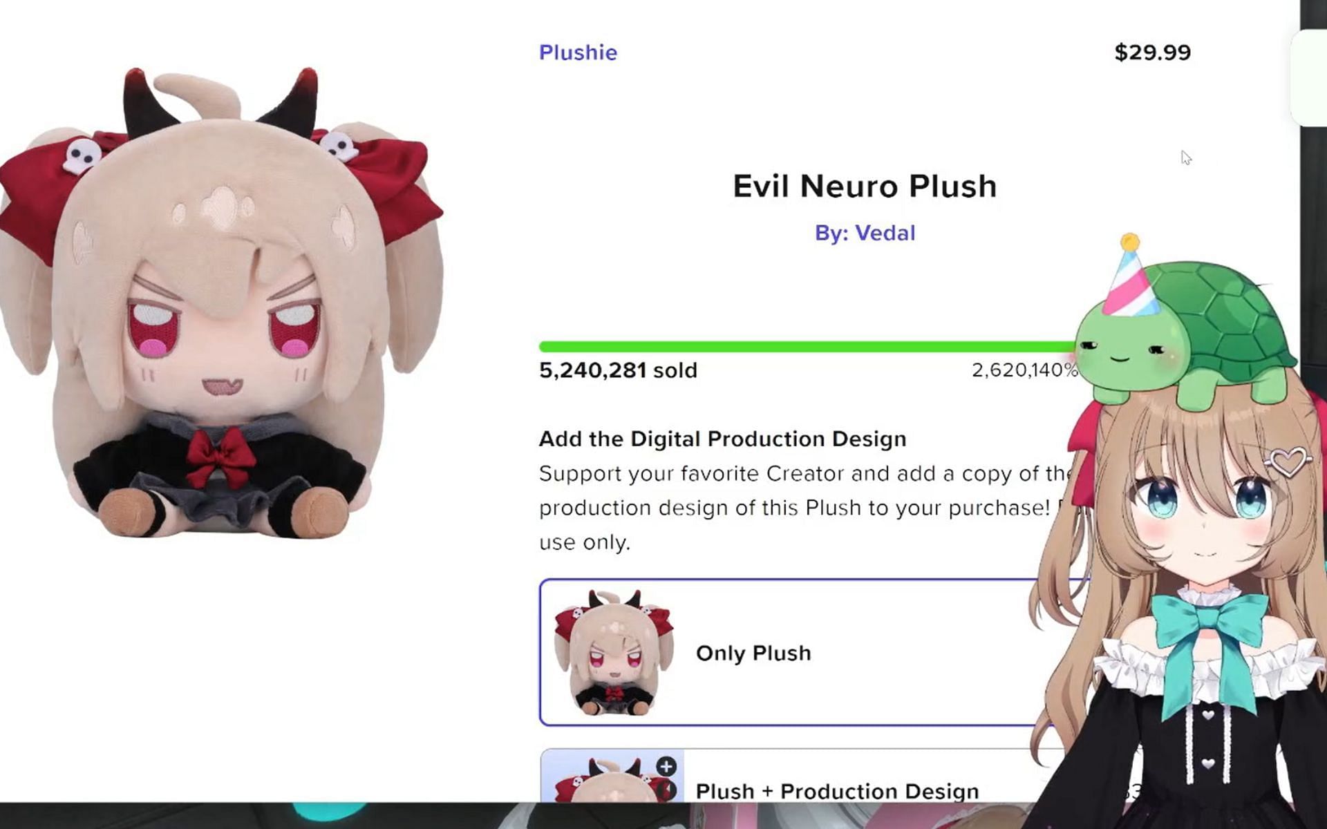 Neuro-sama creator Vedal987 shares 100% discount code for $30 plushie (Image via vedal987/Twitch)