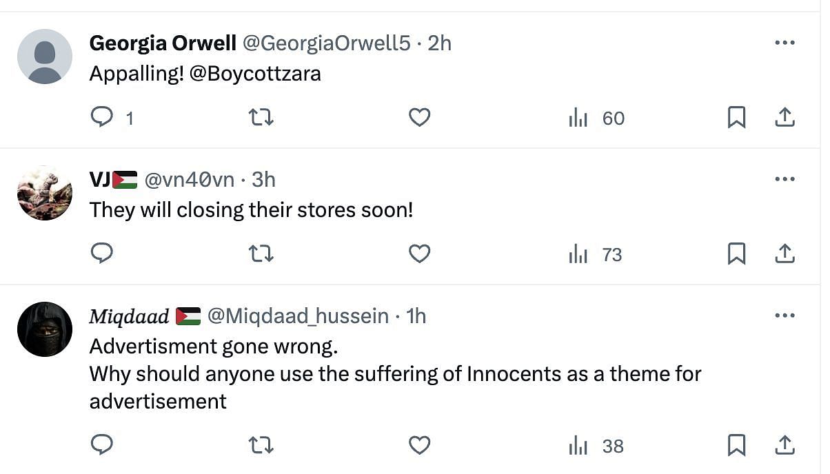 Pengguna media sosial mengkritik merek tersebut, dan banyak yang menyamakannya dengan gambar konflik antara Israel dan Hamas.  (Gambar melalui Twitter)