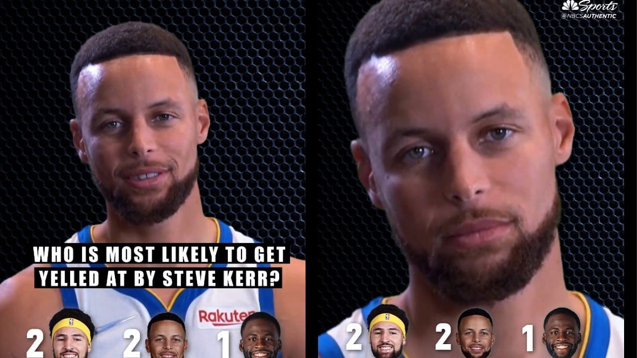 Steph Curry had a hilarious reaction when asked who is most likely to get yelled at by coach Steve Kerr.