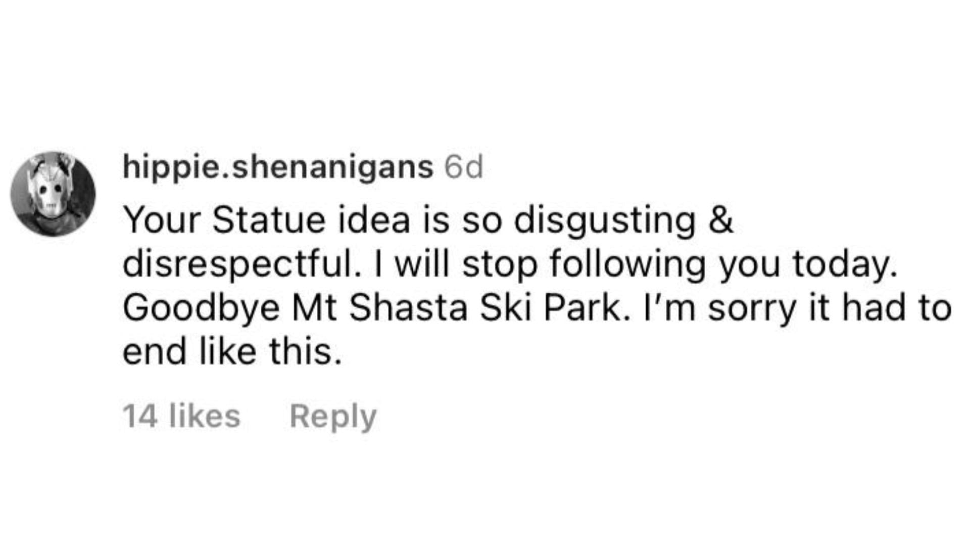 Instagram users react to the resort&#039;s latest decision (Image via Instagram/@hippie.shenanigans)