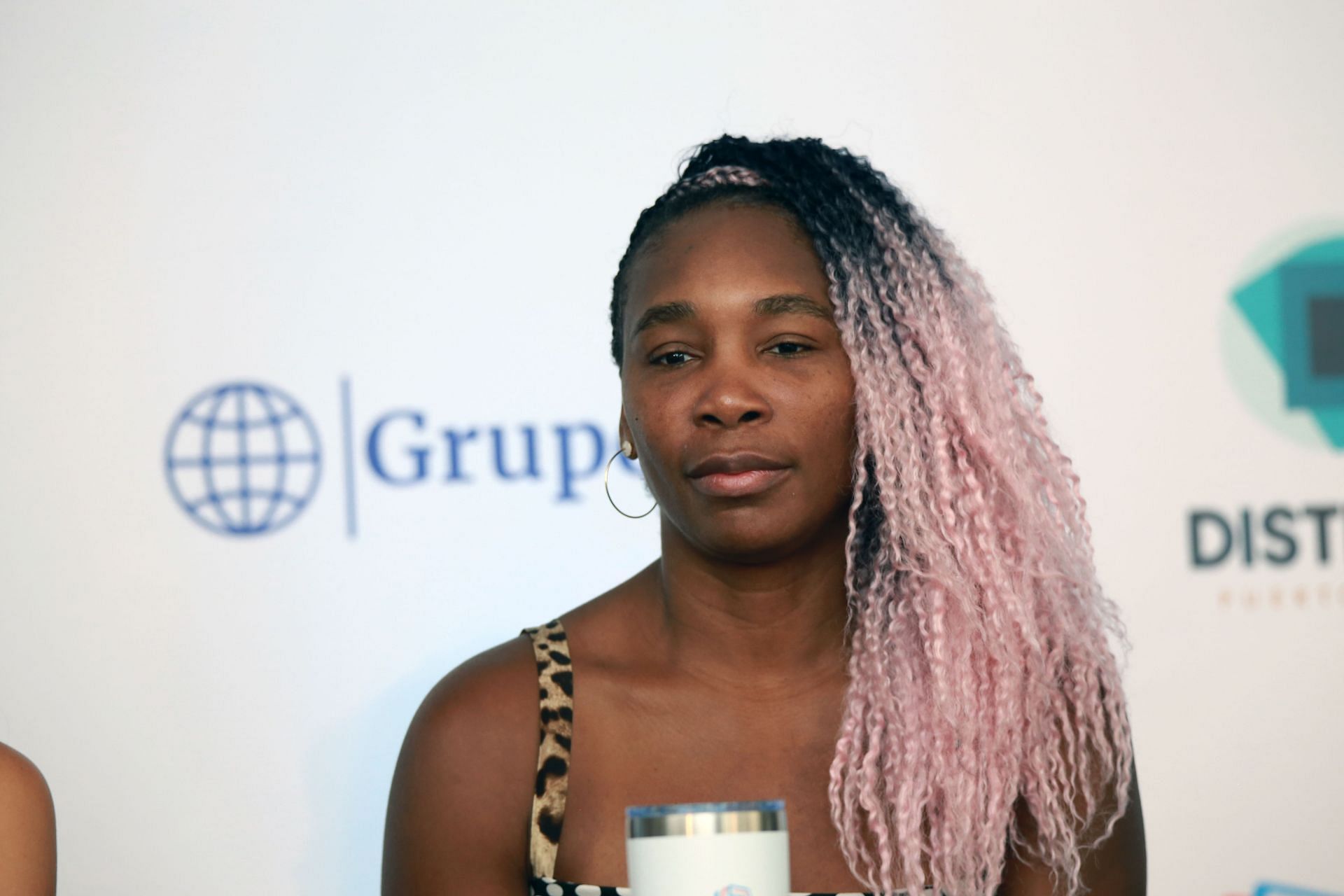 American tennis player Venus Williams at a press conference.