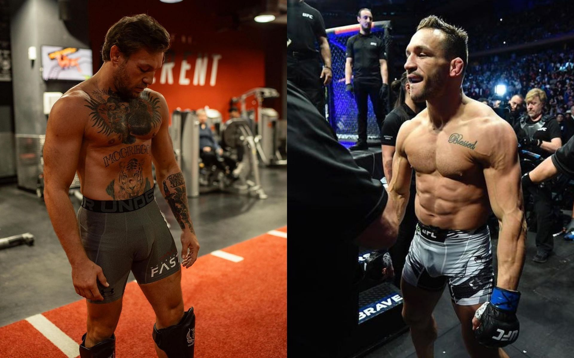 Conor McGregor sends a fiery response to Michael Chandler (left) [Image courtesy @thenotoriousmma and @mikechandlermma on Instagram]
