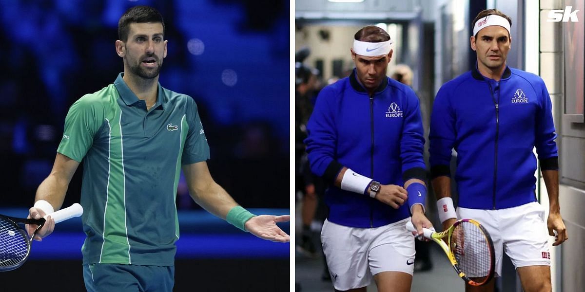 Novak Djokovic, Rafael Nadal and Roger Federer