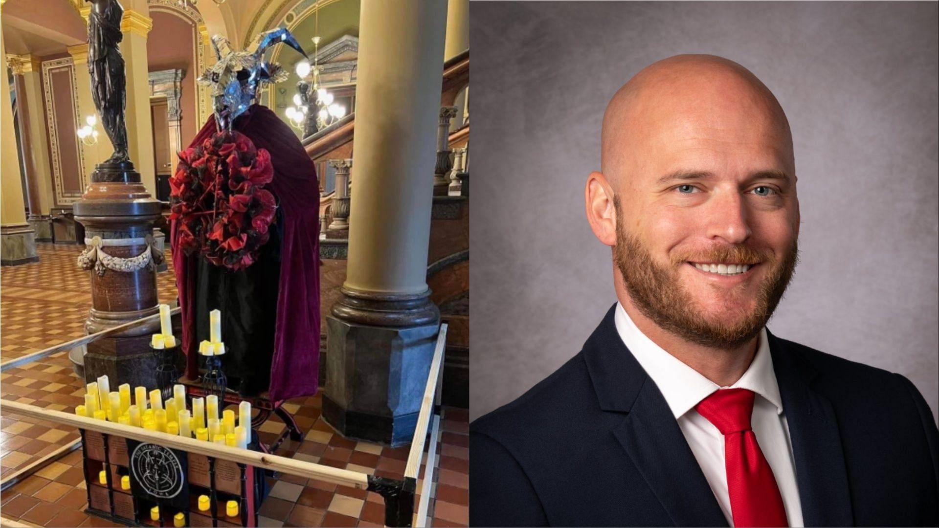 Christian military veteran destroys Satanic statue at the Iowa State Capitol (Image via EndWokeness/X)