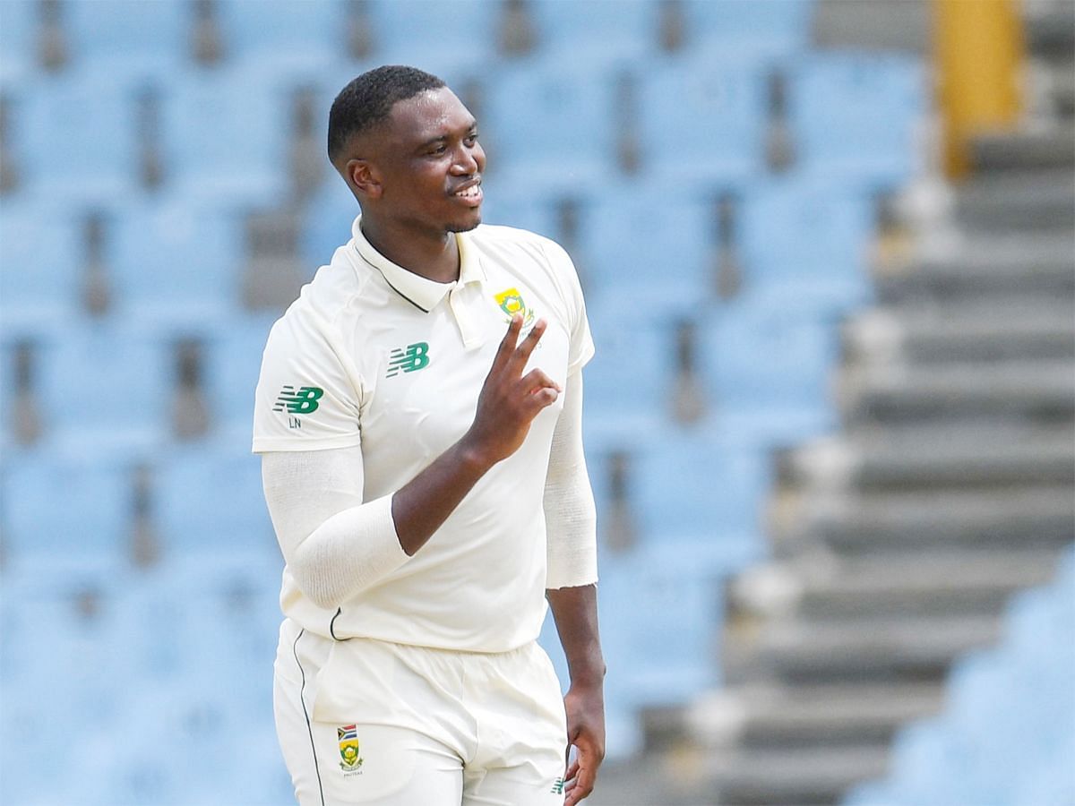 Lungi Ngidi made his Test debut against India. (Credits: Twitter)