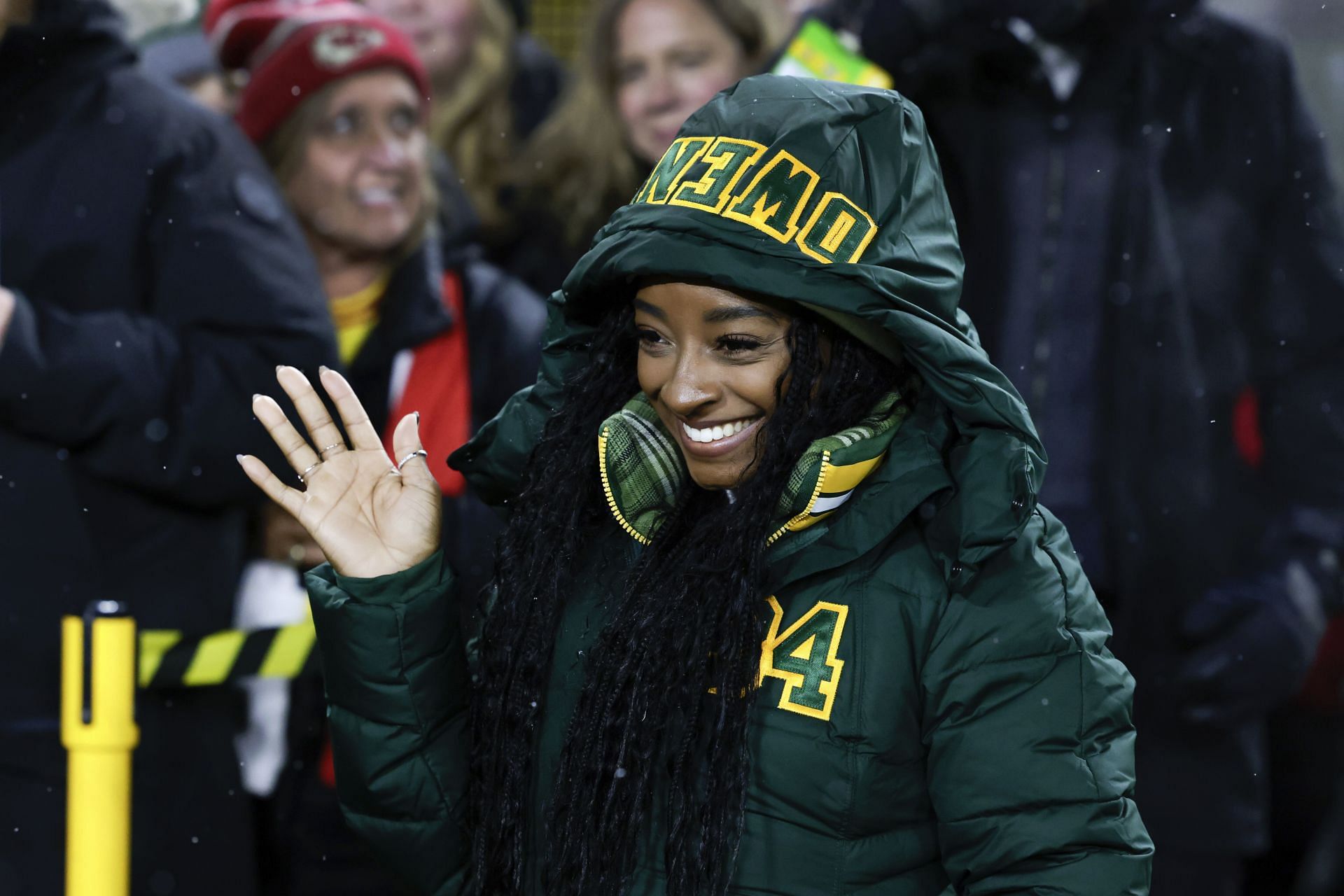 Simone Biles attends one of her husband Jonathan Owens' matches in 2023