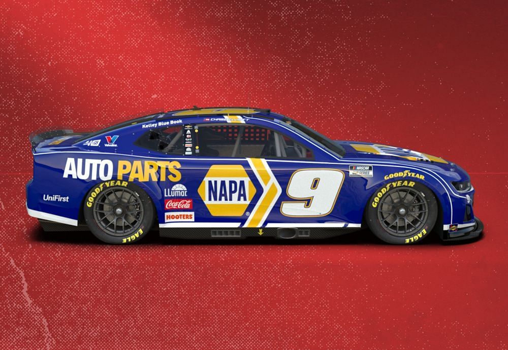 Chase Elliott-NAPA scheme for 2024 (image credit/ Hendrick Motorsports via X)