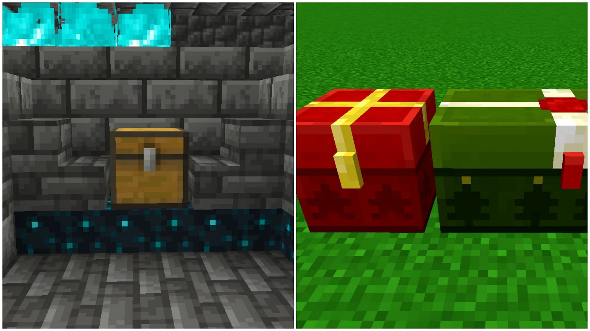 Minecraft Christmas chest is a special texture pack applied on the storage blocks (Image via Mojang)