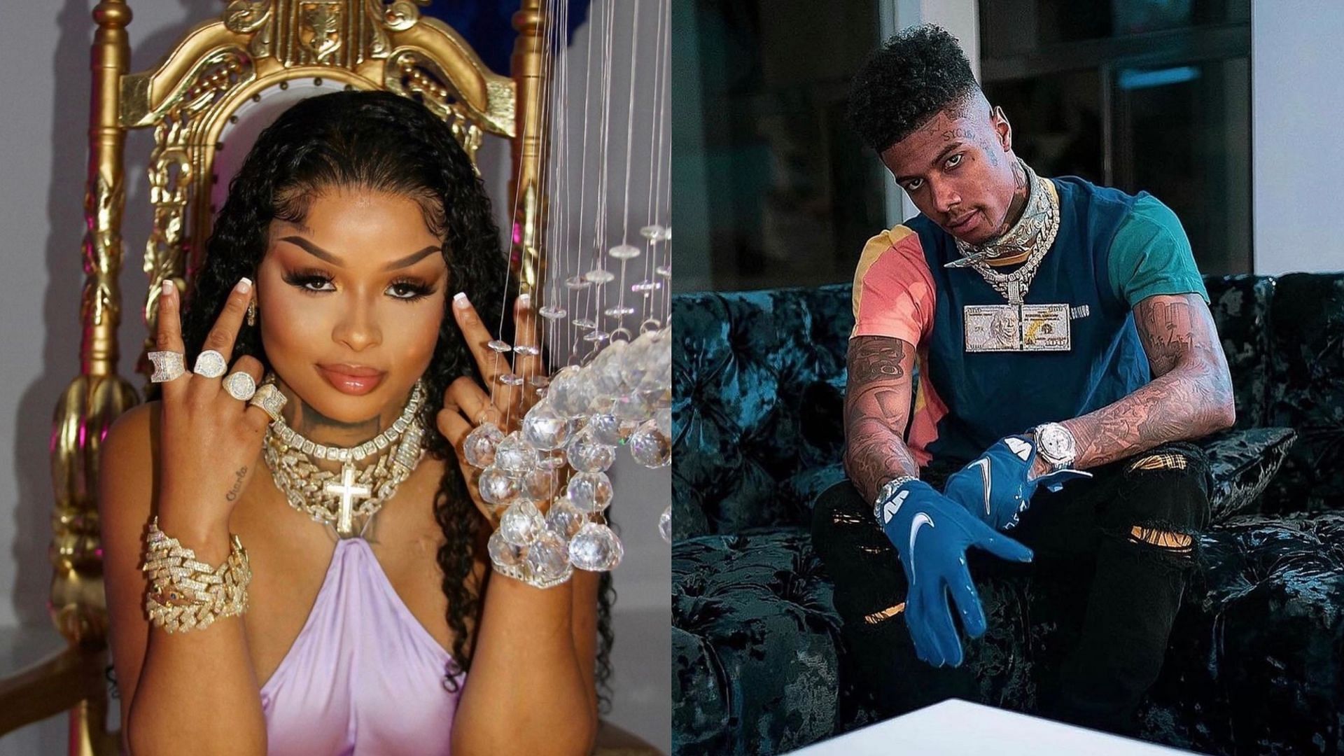 Chrisean accuses Blueface of allegedly destroying her house. (Images via Instagram/@chrisean &amp; @bluefasebabyy)