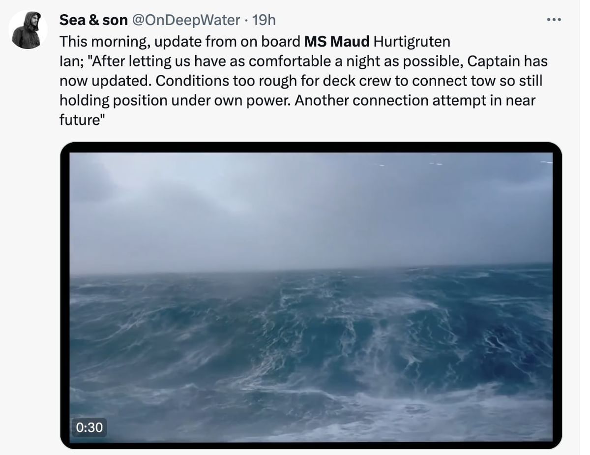 What happened to the MS Maud? Norwegian Cruise ship gets hit by Rogue wave in frightening video