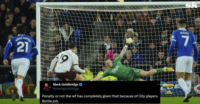 "Paying the ref to scrape a win", "A disgrace" - Twitter erupts as 'Foden masterclass' helps Manchester City beat Everton in controversial affair
