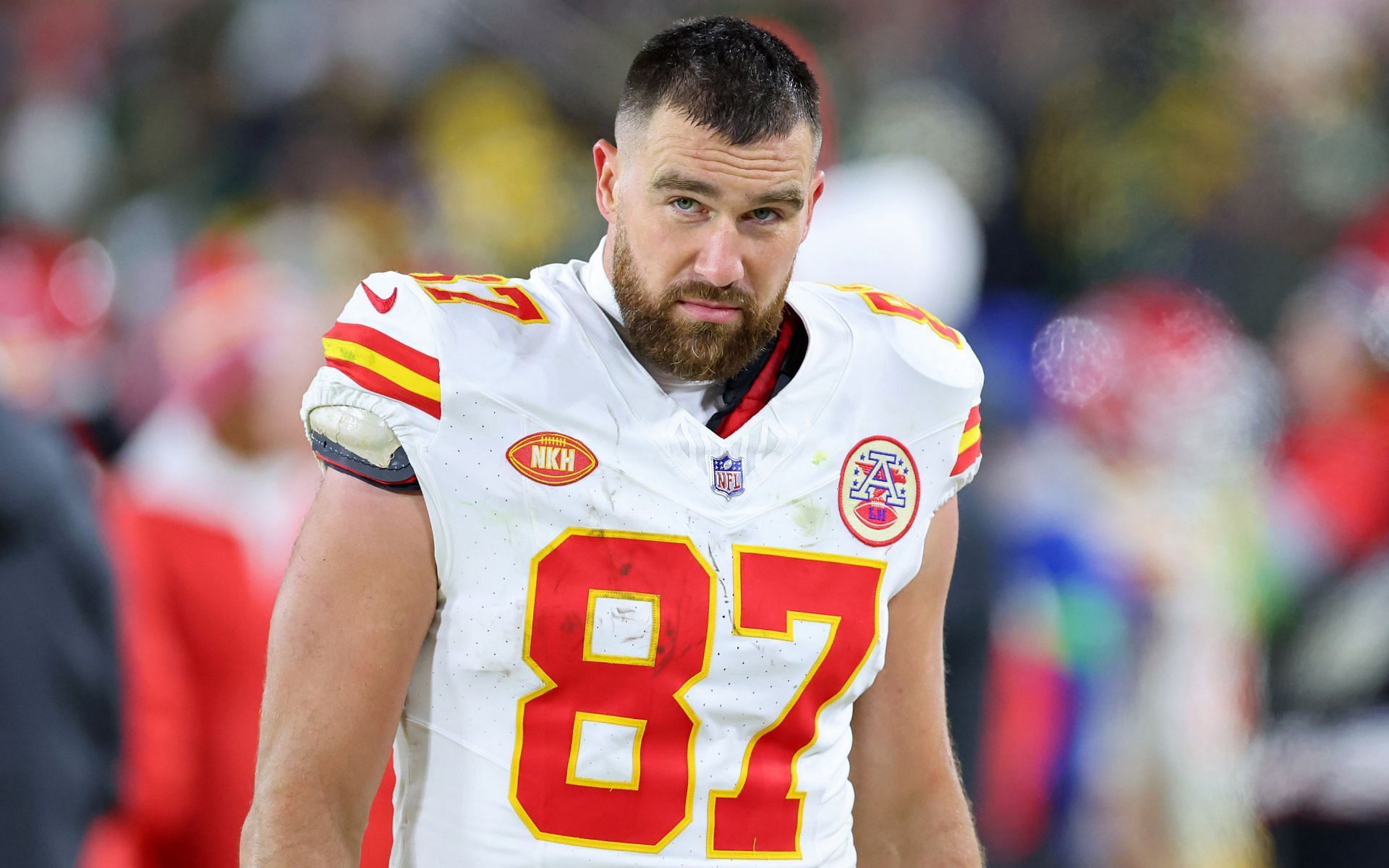 NFL star Travis Kelce has been embroiled in controversy in 2023 [Image courtesy: Getty Images]