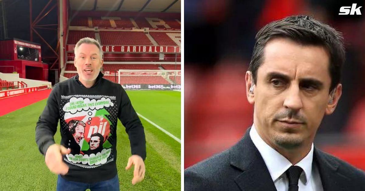Jamie Carragher and Gary Neville have a hysterical exchange ahead of Sunday