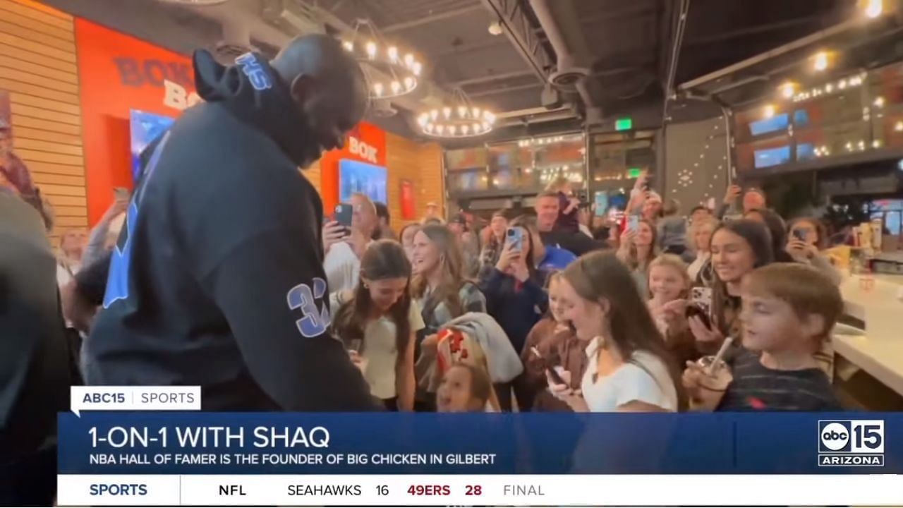 Shaquille O&#039;Neal&#039;s surprise visit to Big Chicken serves up smiles and inspiration