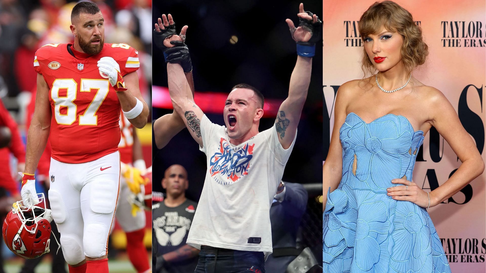 Travis Kelce, Colby Covington, and Taylor Swift