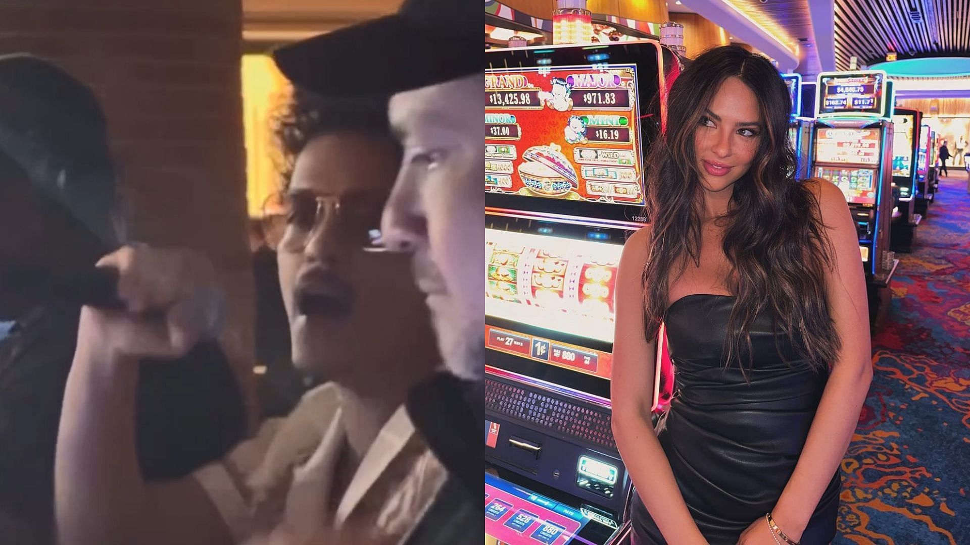 Christen Harper partying with Bruno Mars