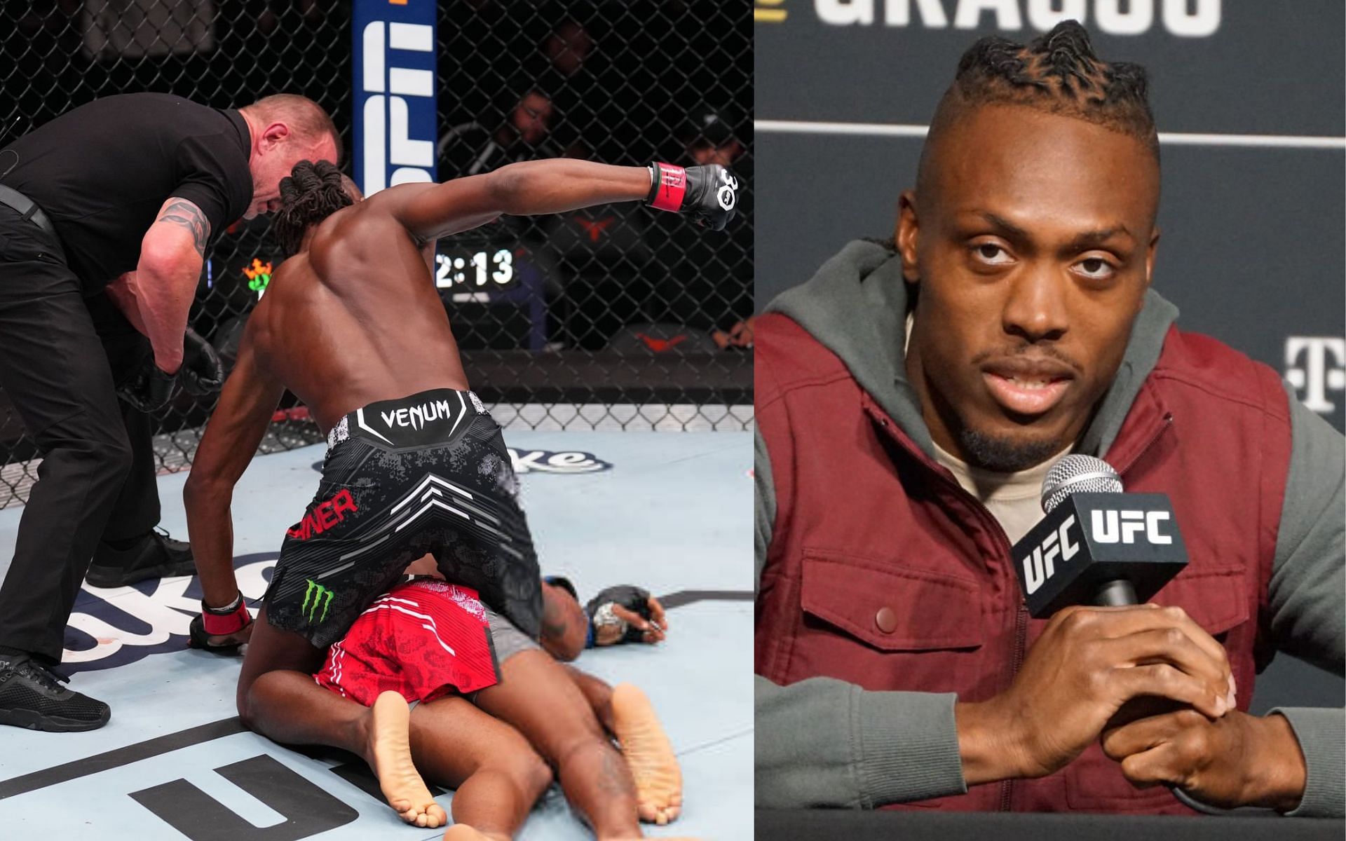 Jalin Turner vs. Bobby Green at UFC Austin (left) and Jalin Turner (right) [Images Courtesy: @GettyImages]