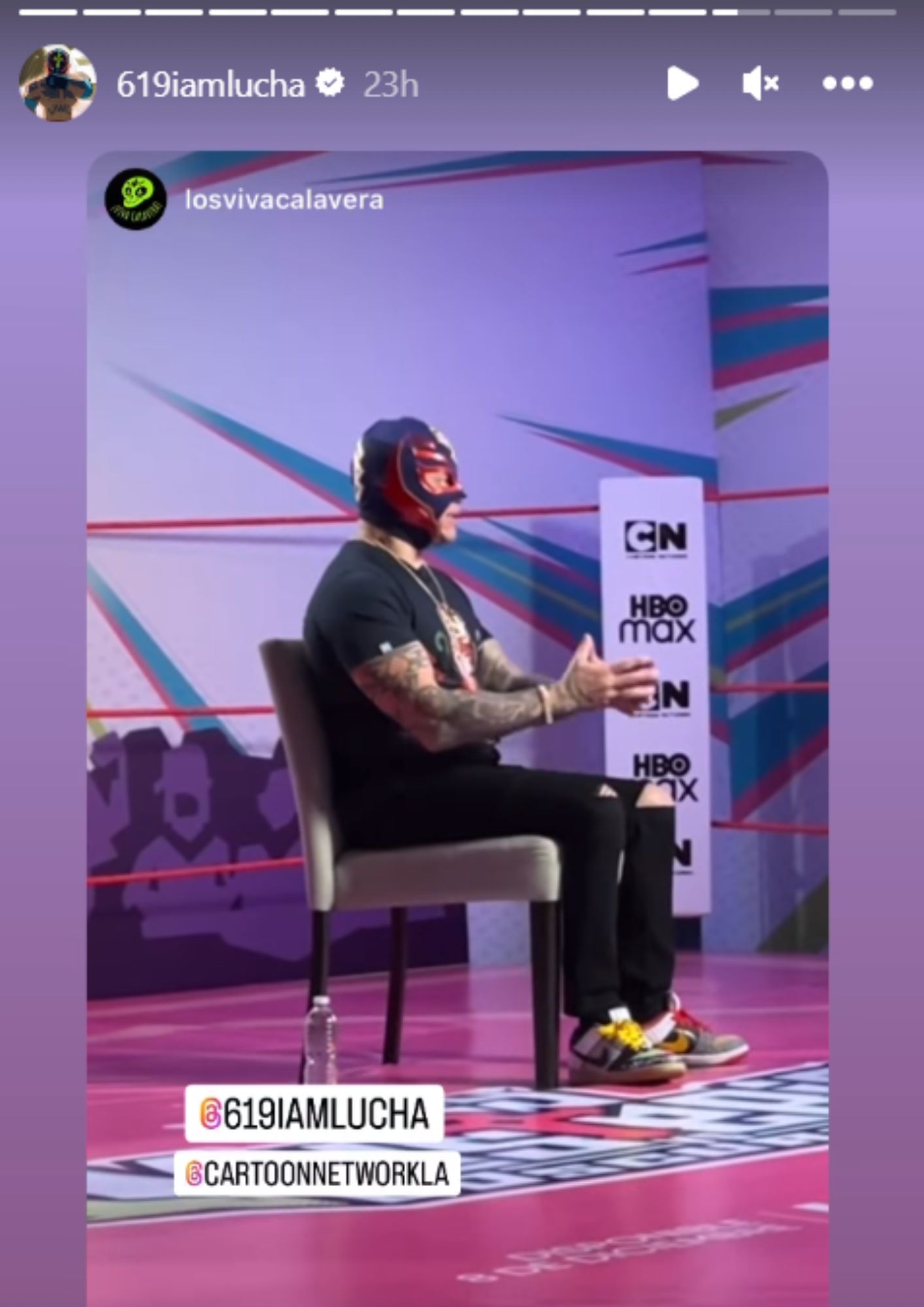 Rey Mysterio promoting new Cartoon Network show.