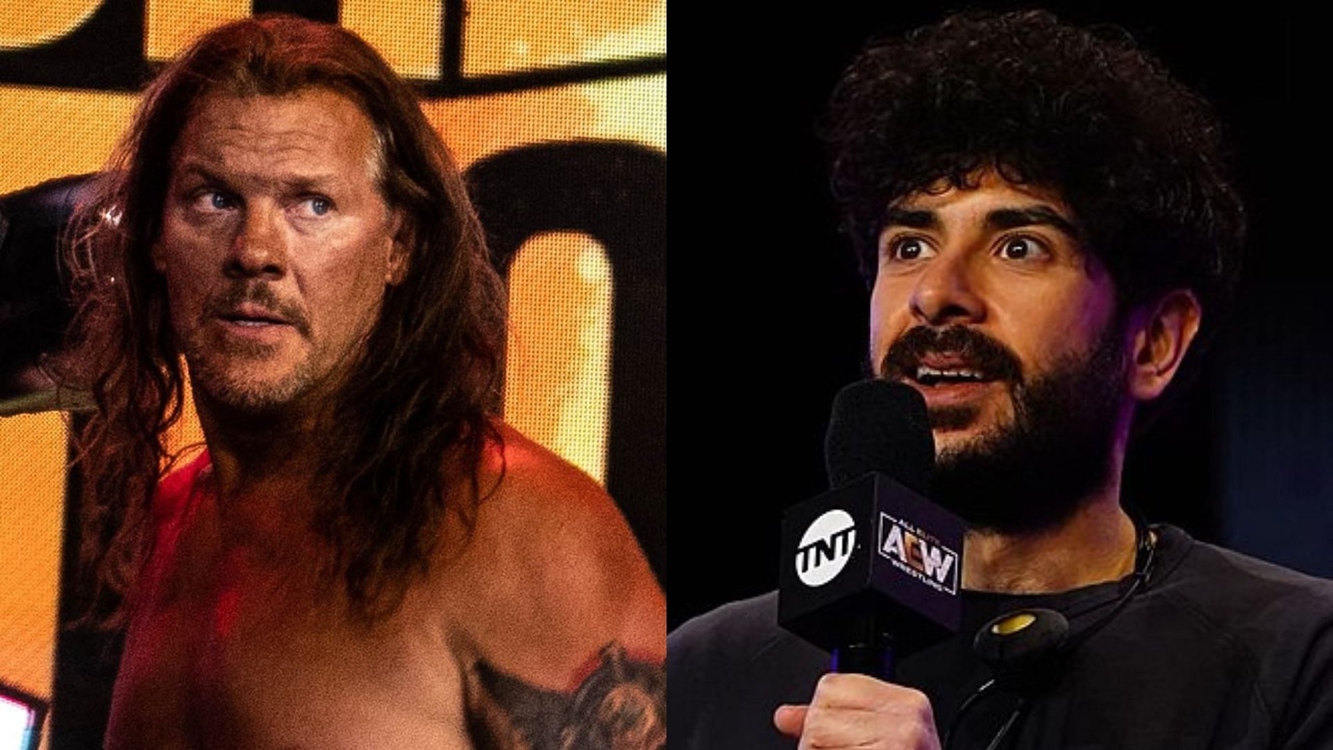 Chris Jericho (left), Tony Khan (left)