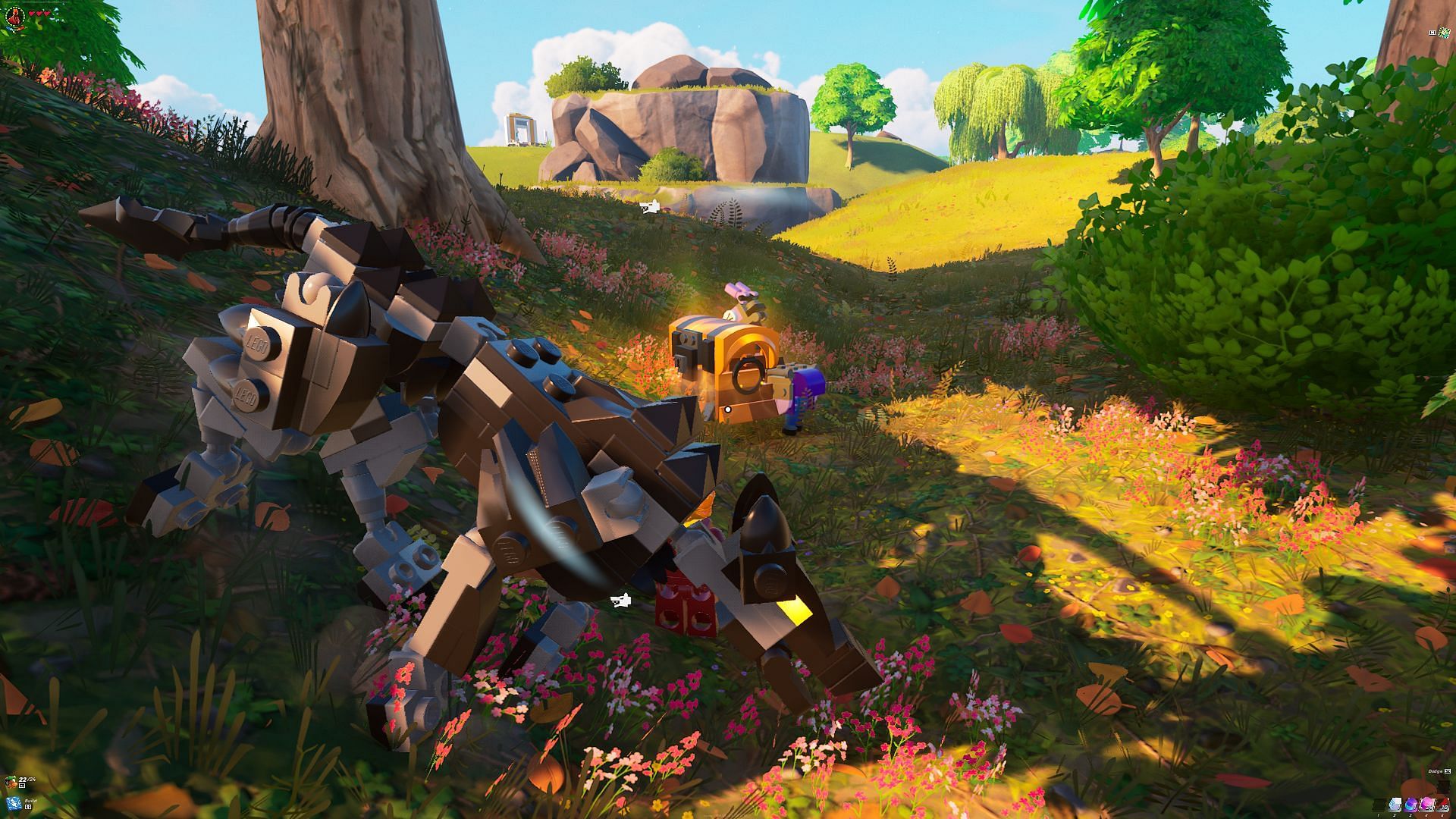 Be careful while exploring to find Chests and LEGO Llamas (Image via Epic Games)