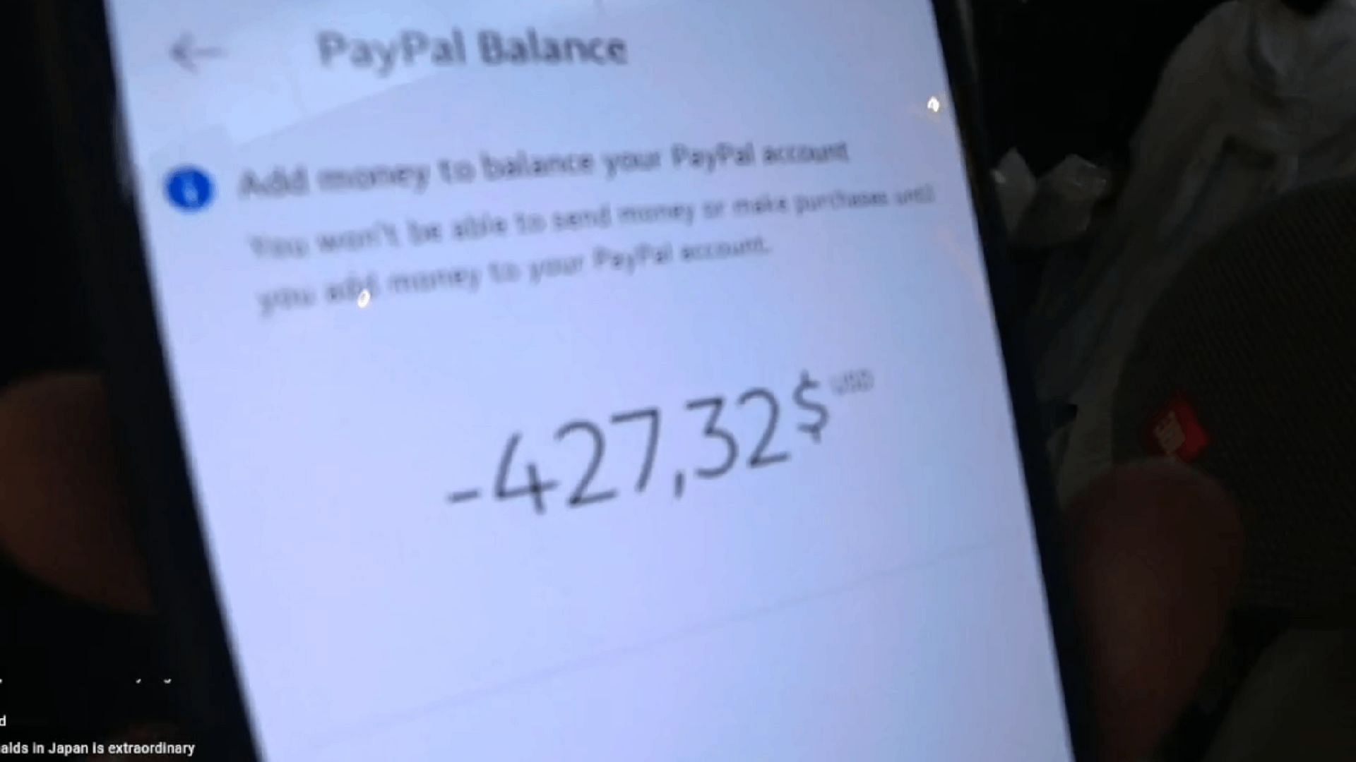 Kris showcases the money he had in his PayPal balance. (Image via RelicKris/Twitch)