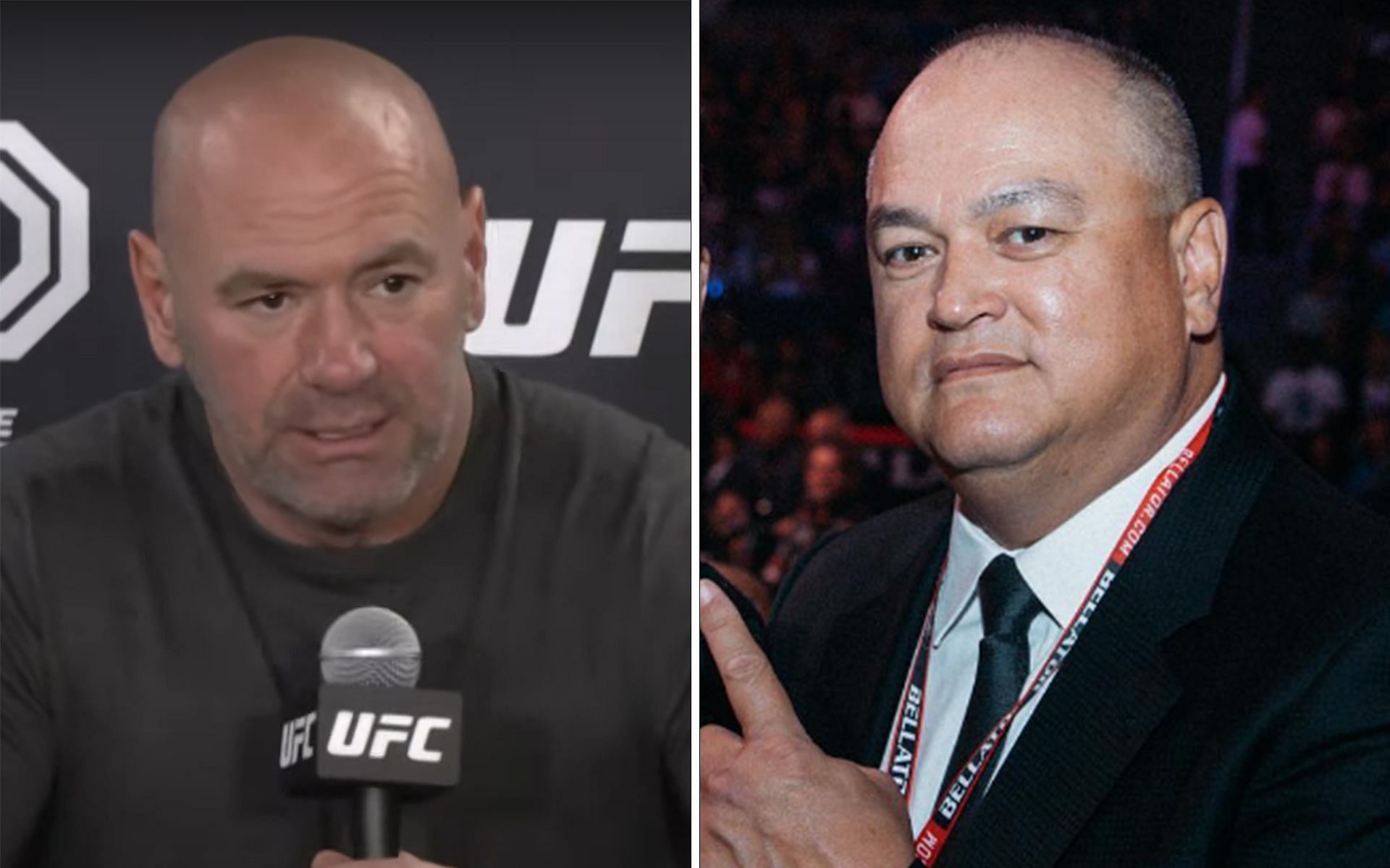 Dana White (Left) and Scott Coker (Right) (Images via UFC YouTube channel and @therealscottcoker Instagram)