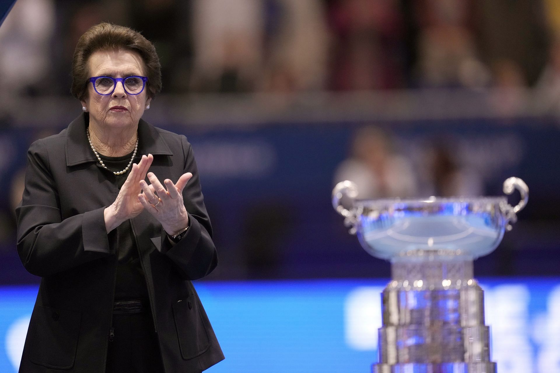 Billie Jean King pictured at the BJK Cup Finals