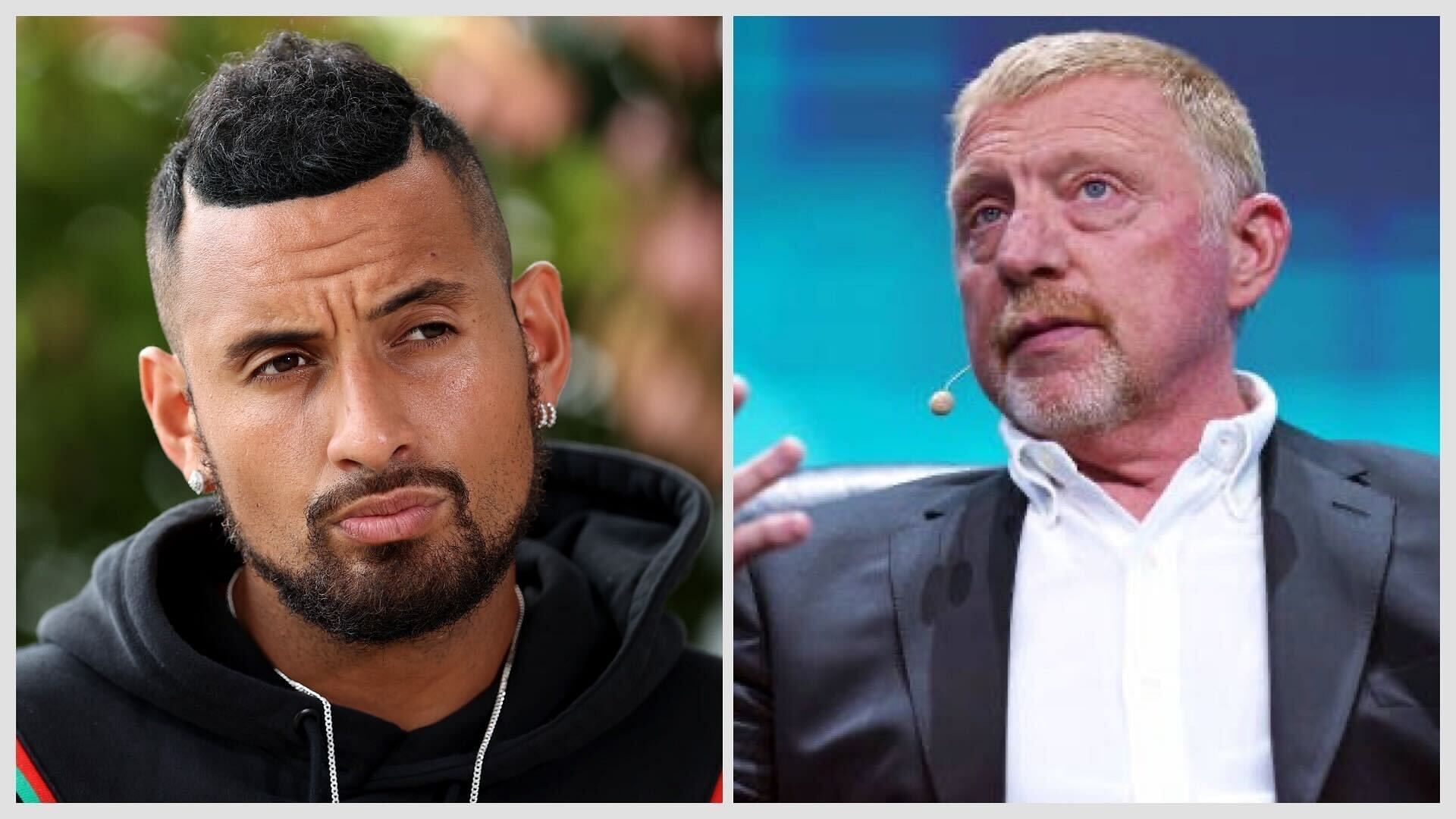 Boris Becker (L) and Nick Kyrgios (R)