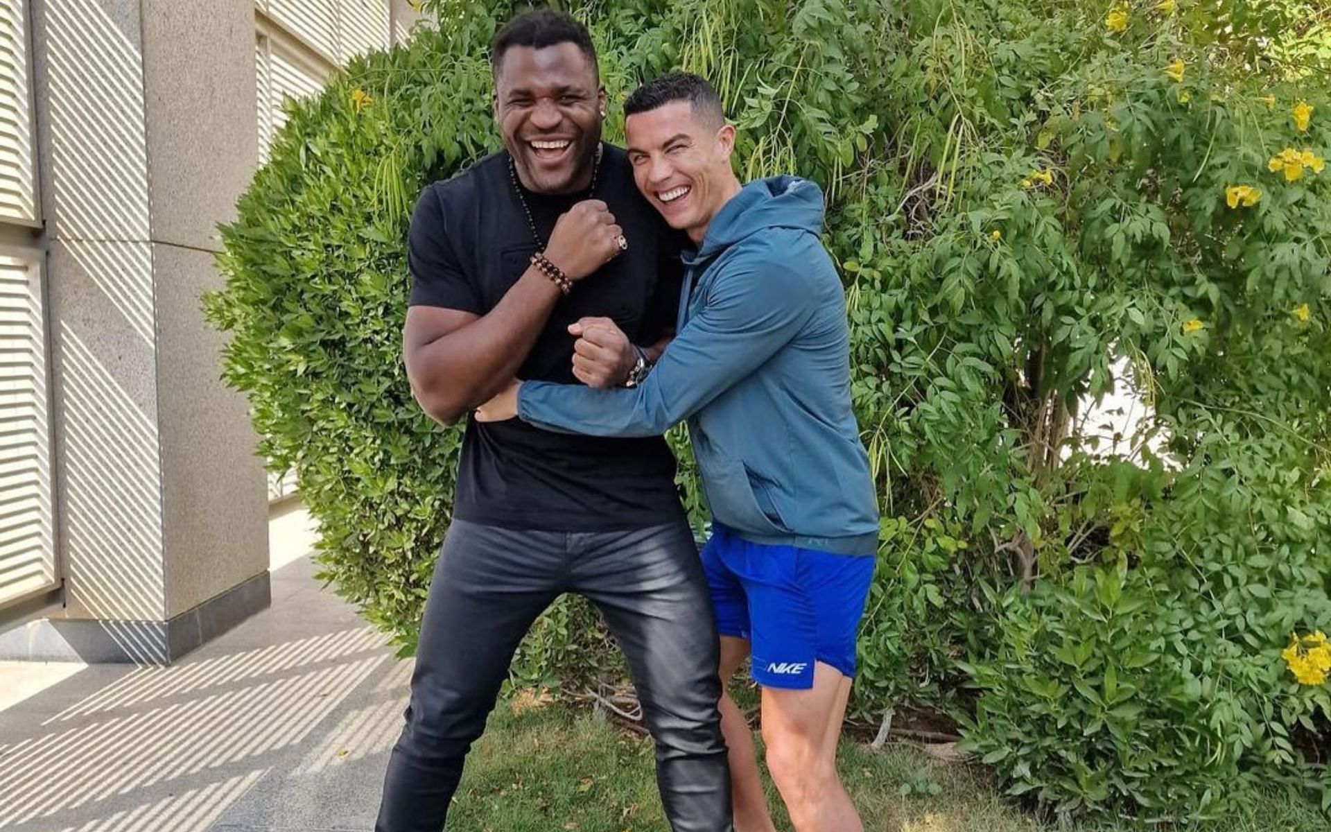 Francis Ngannou with Cristiano Ronaldo (Image credits @francisngannou on Instagram)