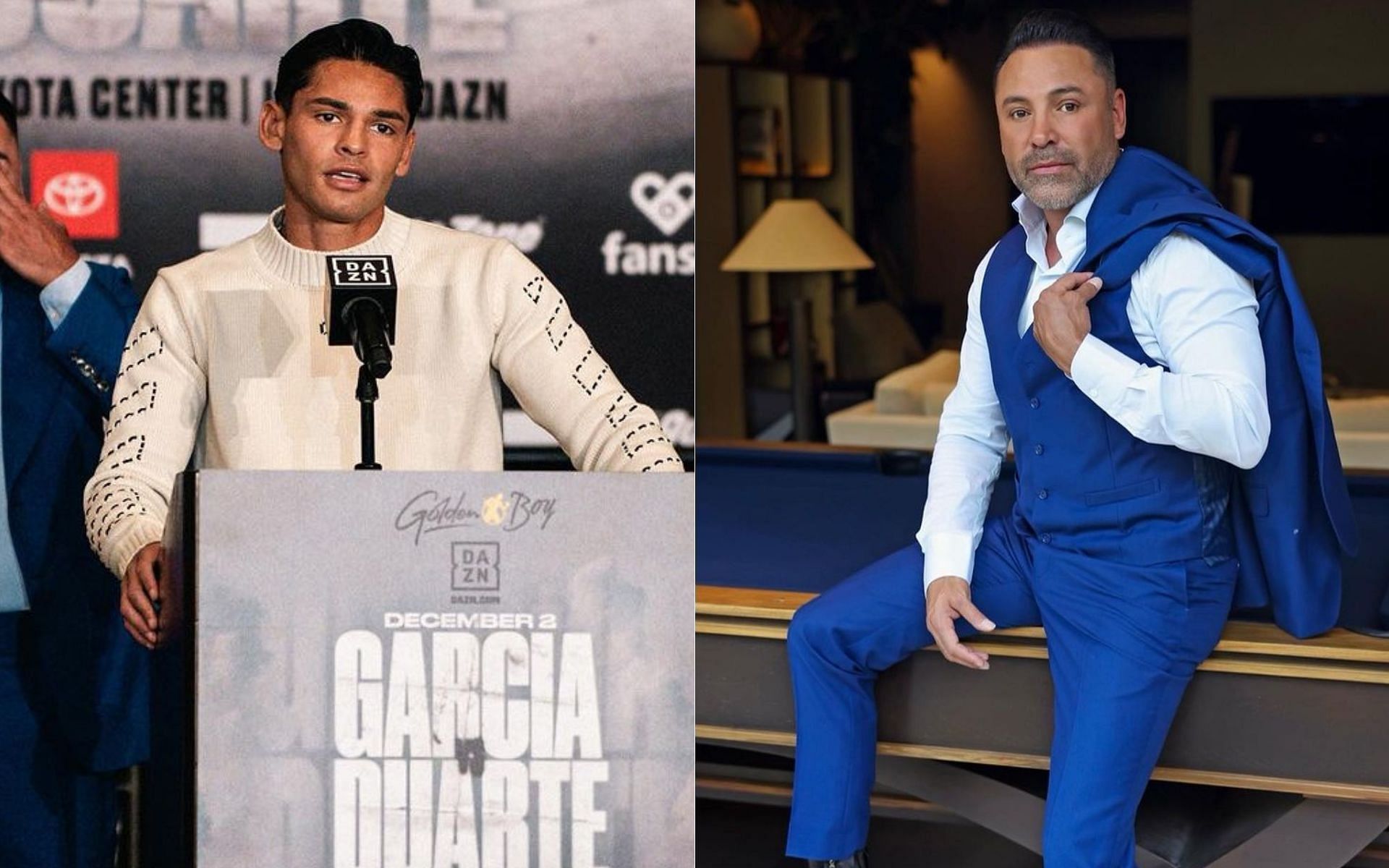 Ryan Garcia (left) Oscar De La Hoya (right) [Image courtesy @kingryan @oscardelahoya on Instagram]