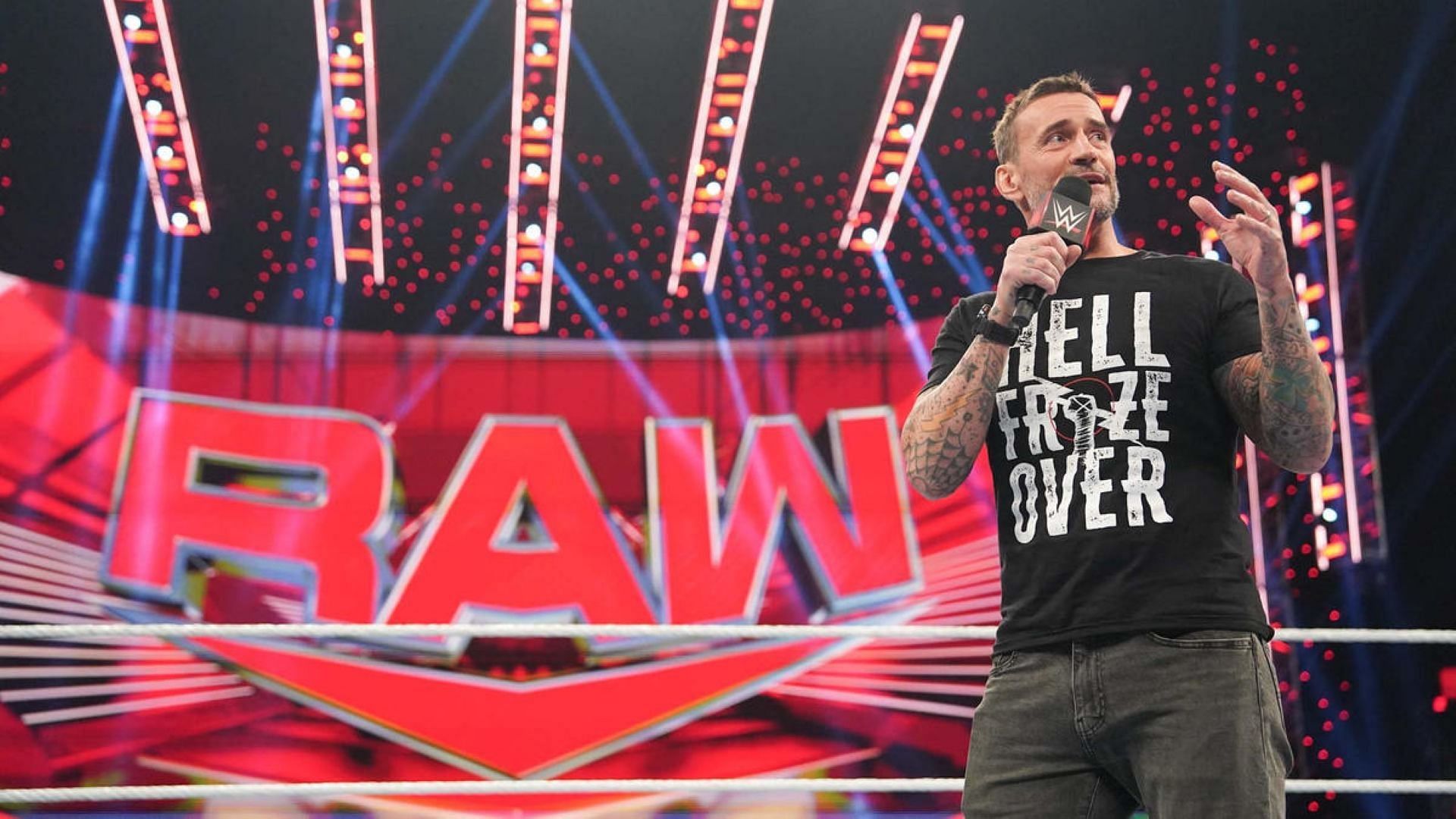 CM Punk speaks in the ring on WWE RAW