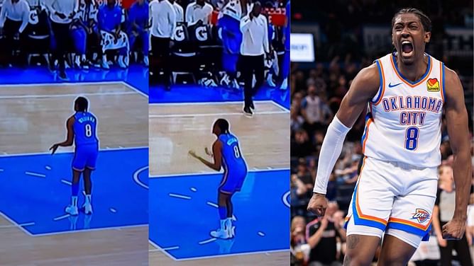 WATCH: Jalen Williams comically emulates flopping tech signal after Taj Gibson falls to the floor