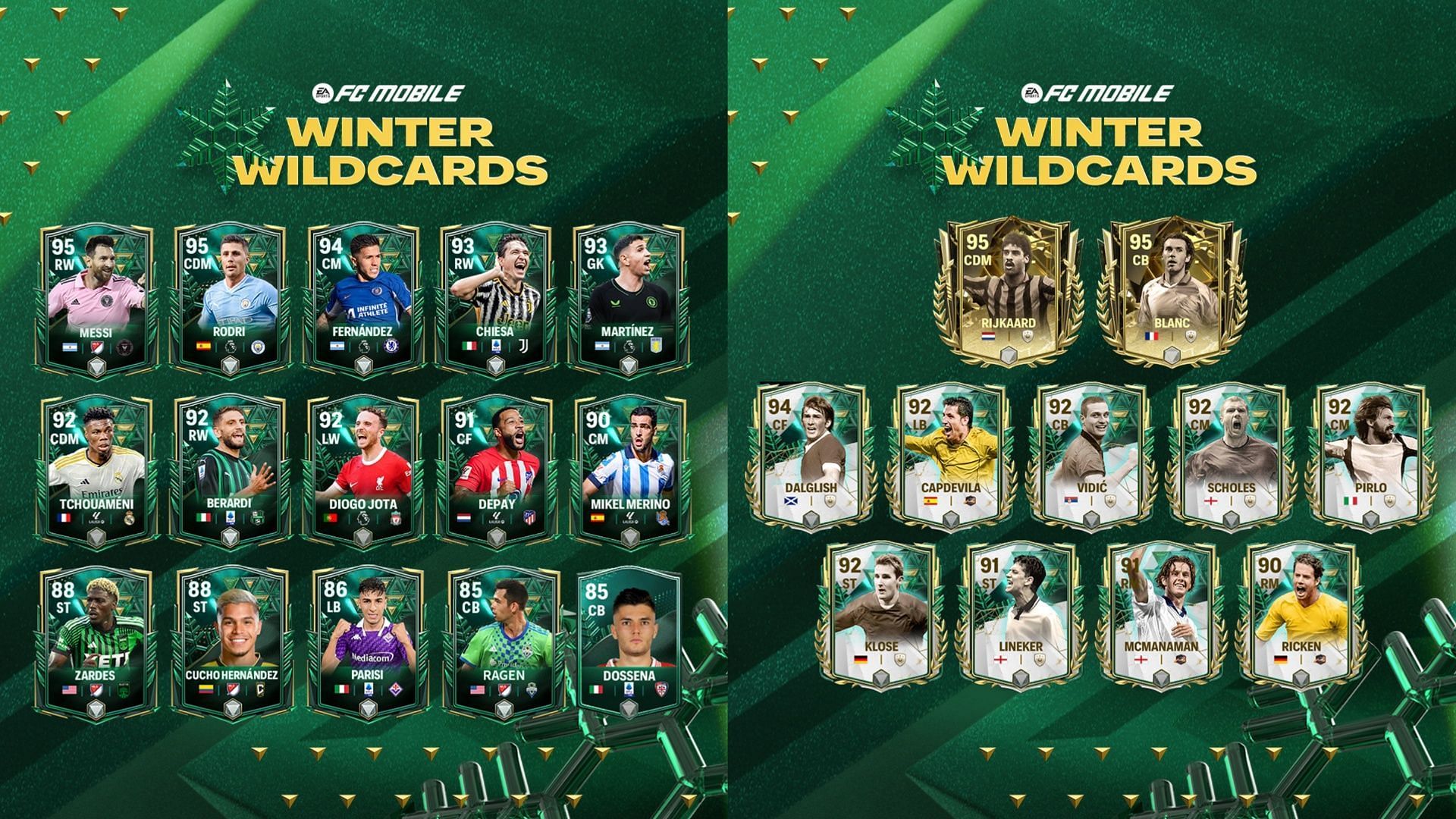 Winter Wildcards promo is live in FC Mobile (Images via EA Sports)