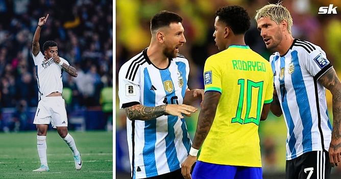 "Real Madrid won't let me" - Rodrygo provides hilarious response when asked about details of clash with Lionel Messi