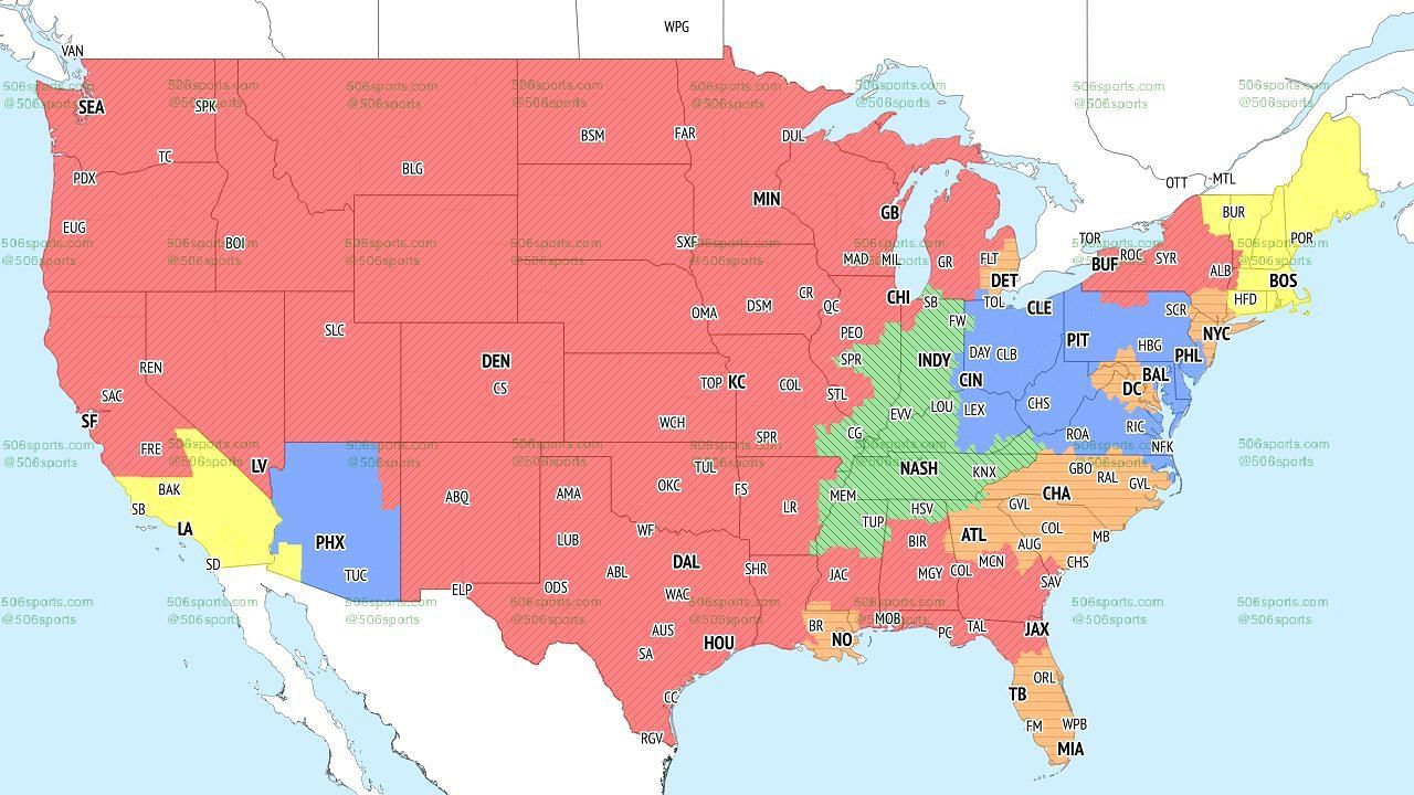 CBS Coverage Map Week 13. Credit: 506Sports