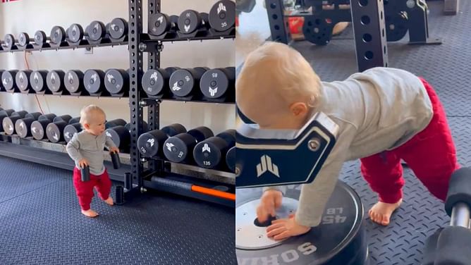 JJ Watt shares one-year-old son's video during workout session