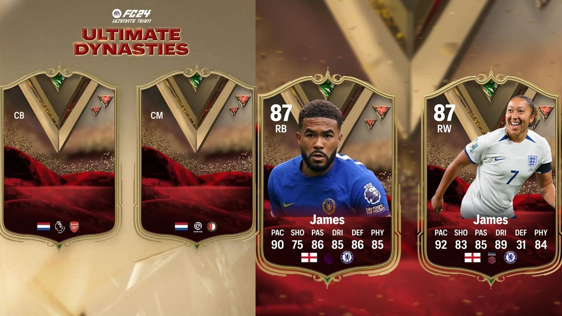 Several leaks have appeared about the Ultimate Dynasties promo in EA FC 24 (Images via EA Sports, X/ FUT Police Leaks)
