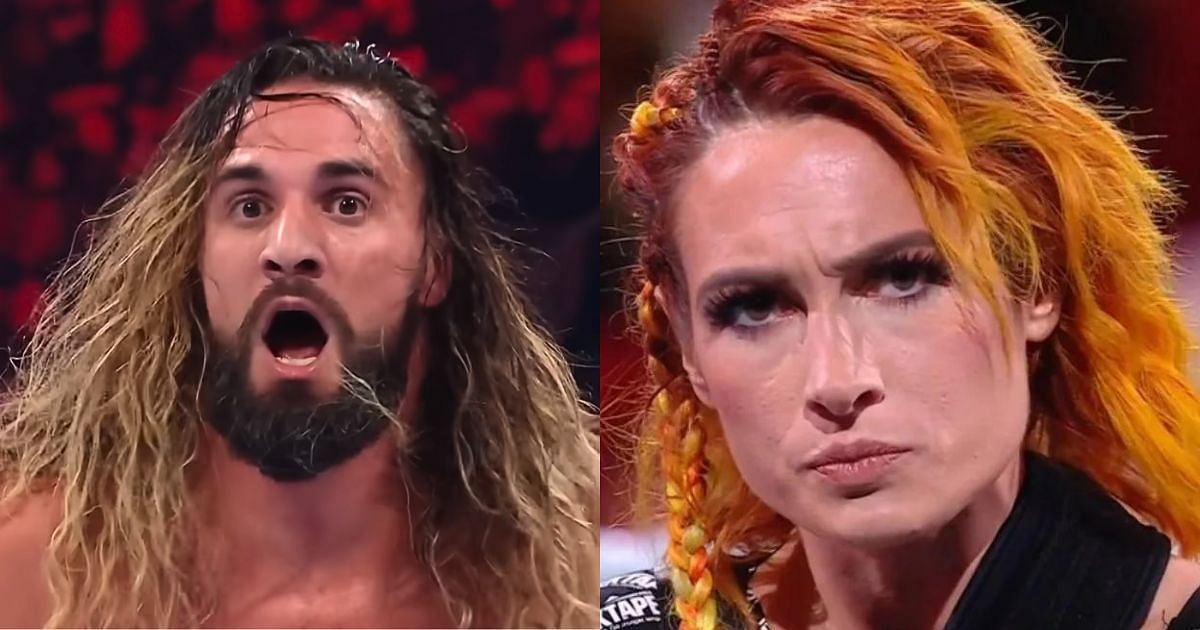 Seth Rollins and Becky Lynch on Monday Night RAW.