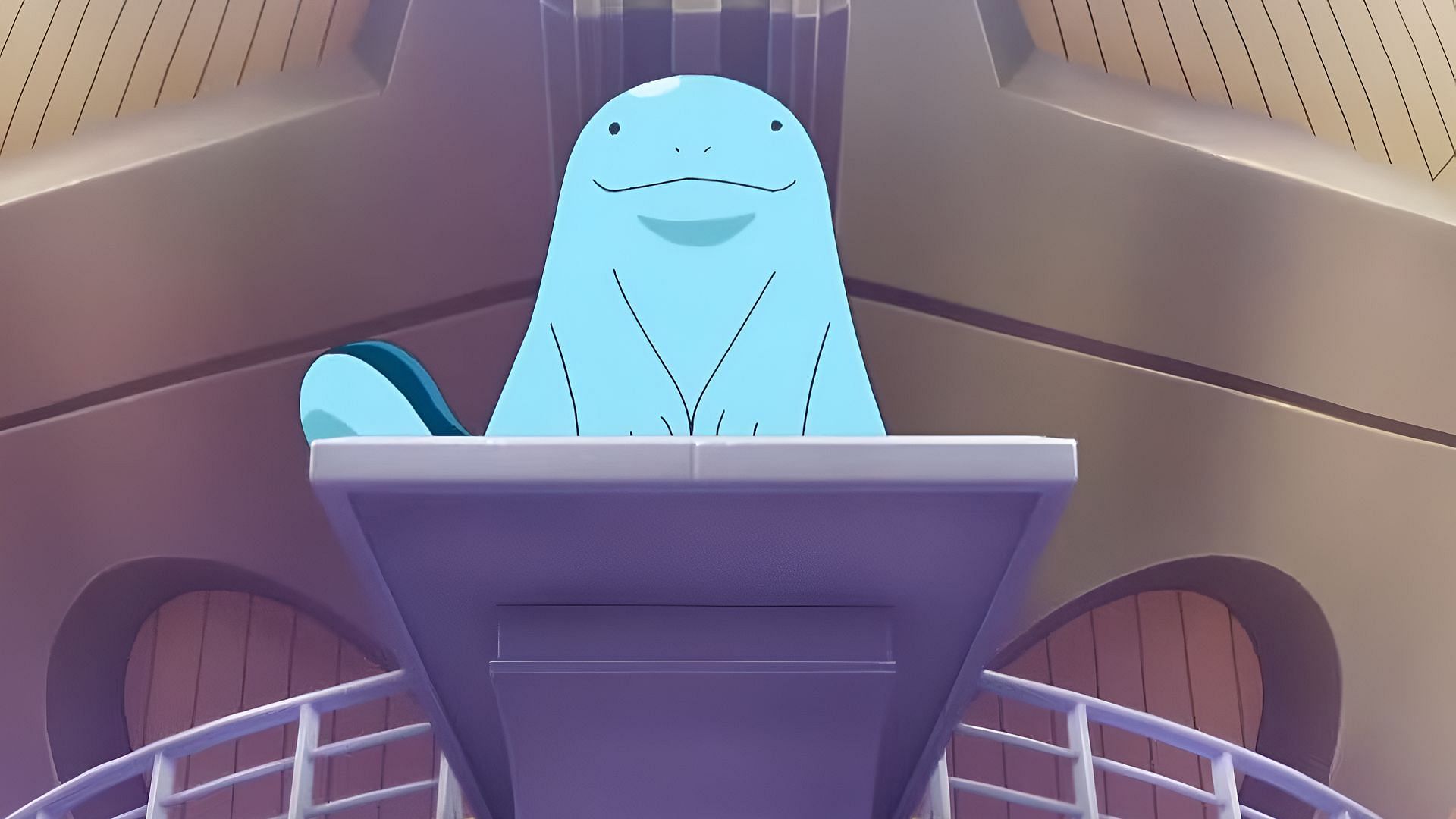 Ludlow&#039;s Quagsire prepares for action in Pokemon Horizons Episode 32 (Image via The Pokemon Company)