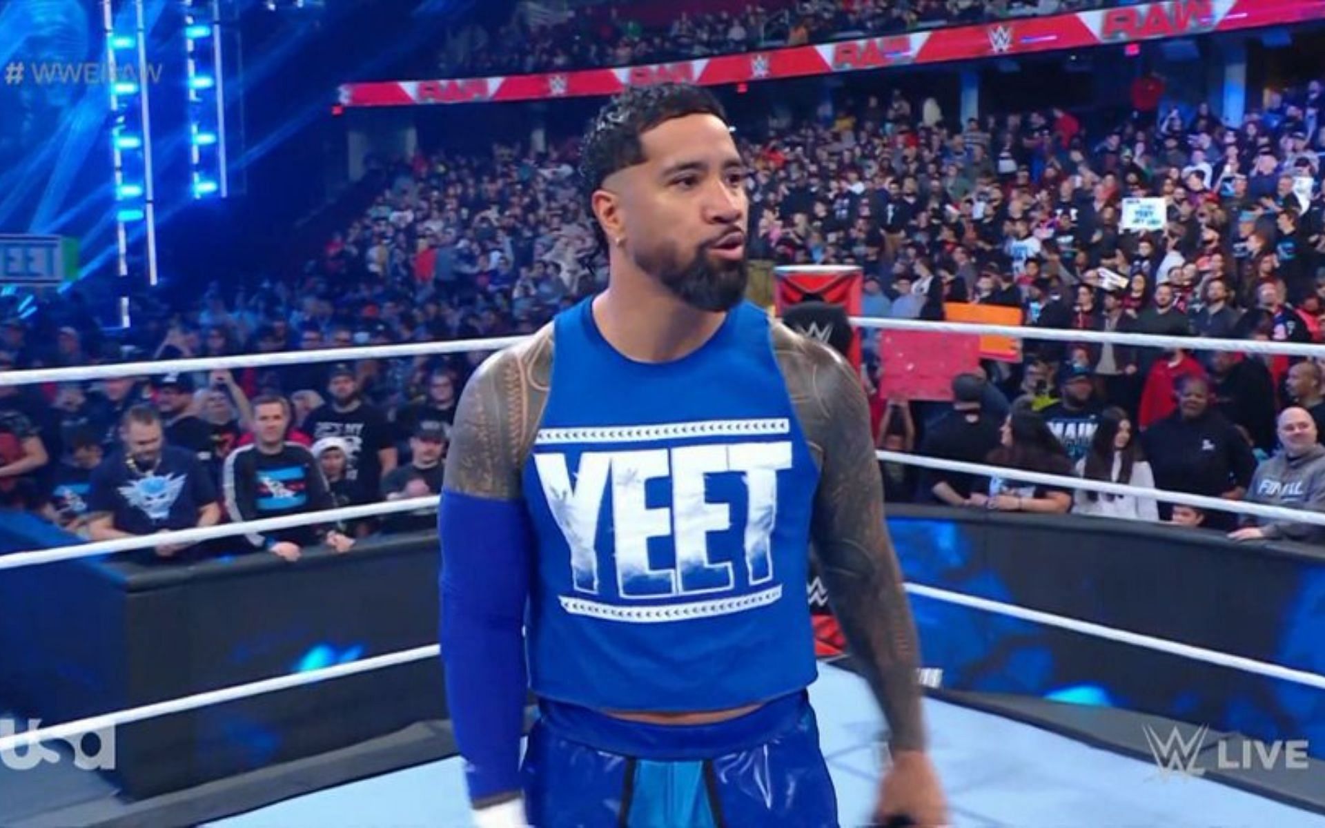 Disgraceful end to Jey Uso's match against former WWE Champion on RAW