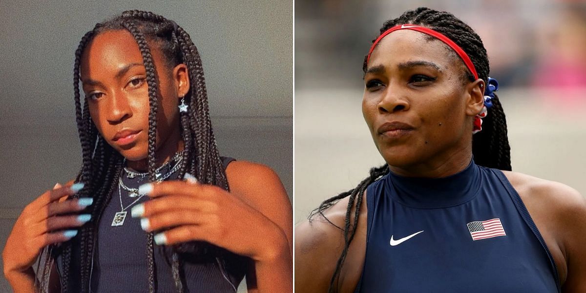 Coco Gauff (L), Serena Williams (R)