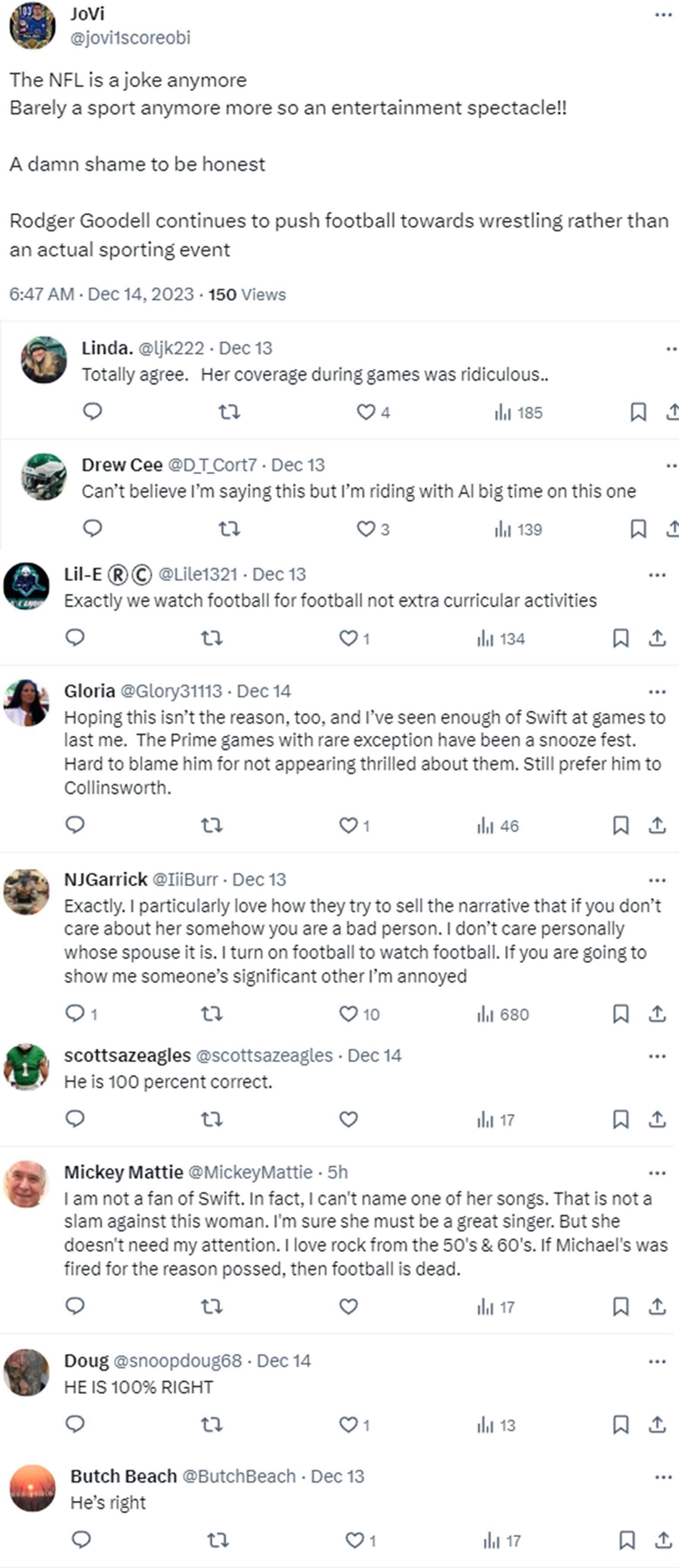 Sample of some reactions on X/Twitter