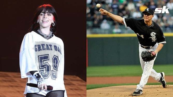 [Photos] 'Big T-shirt' Billy Eilish rocks Jake Peavy's retro White Sox jersey on 'Saturday Night Live'