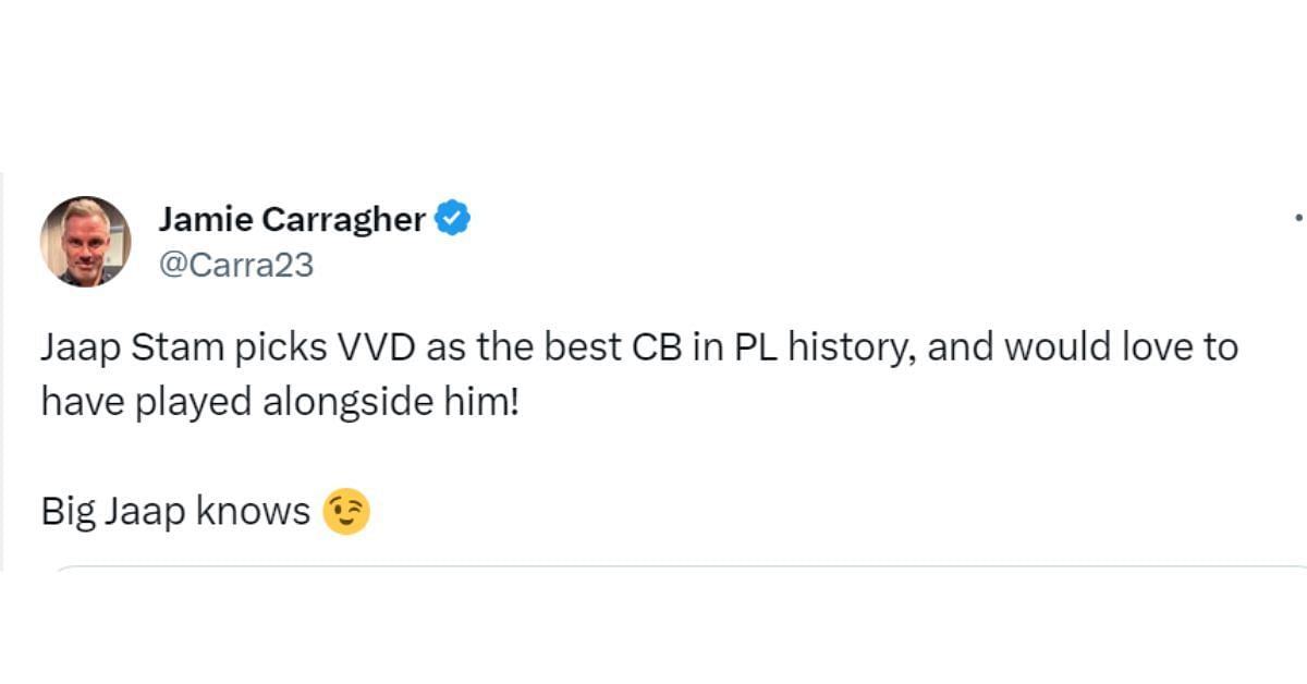 Jamie Carragher&#039;s recent tweet