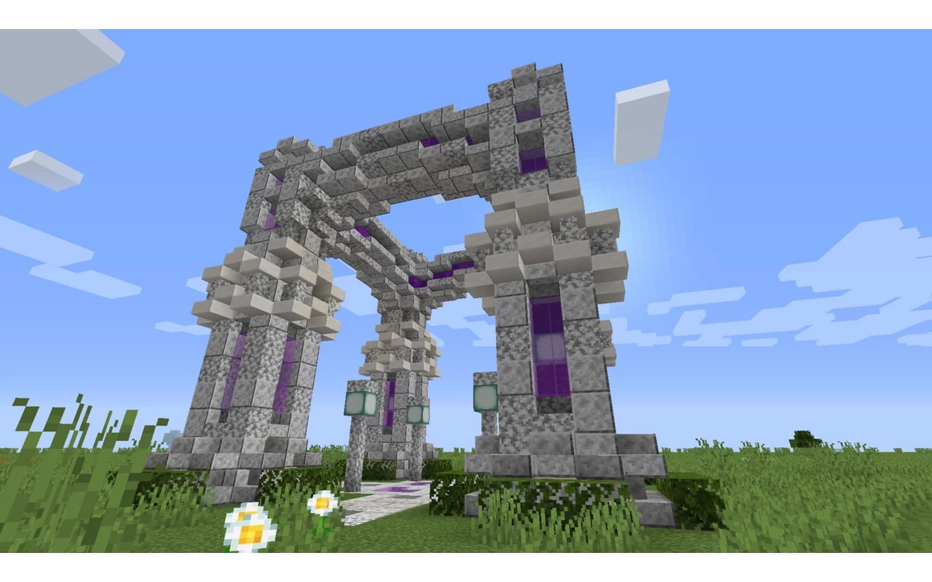 Добавив всплеск цвета, игроки могут выделить свою арку среди остальных (Изображение взято с Planet Minecraft)